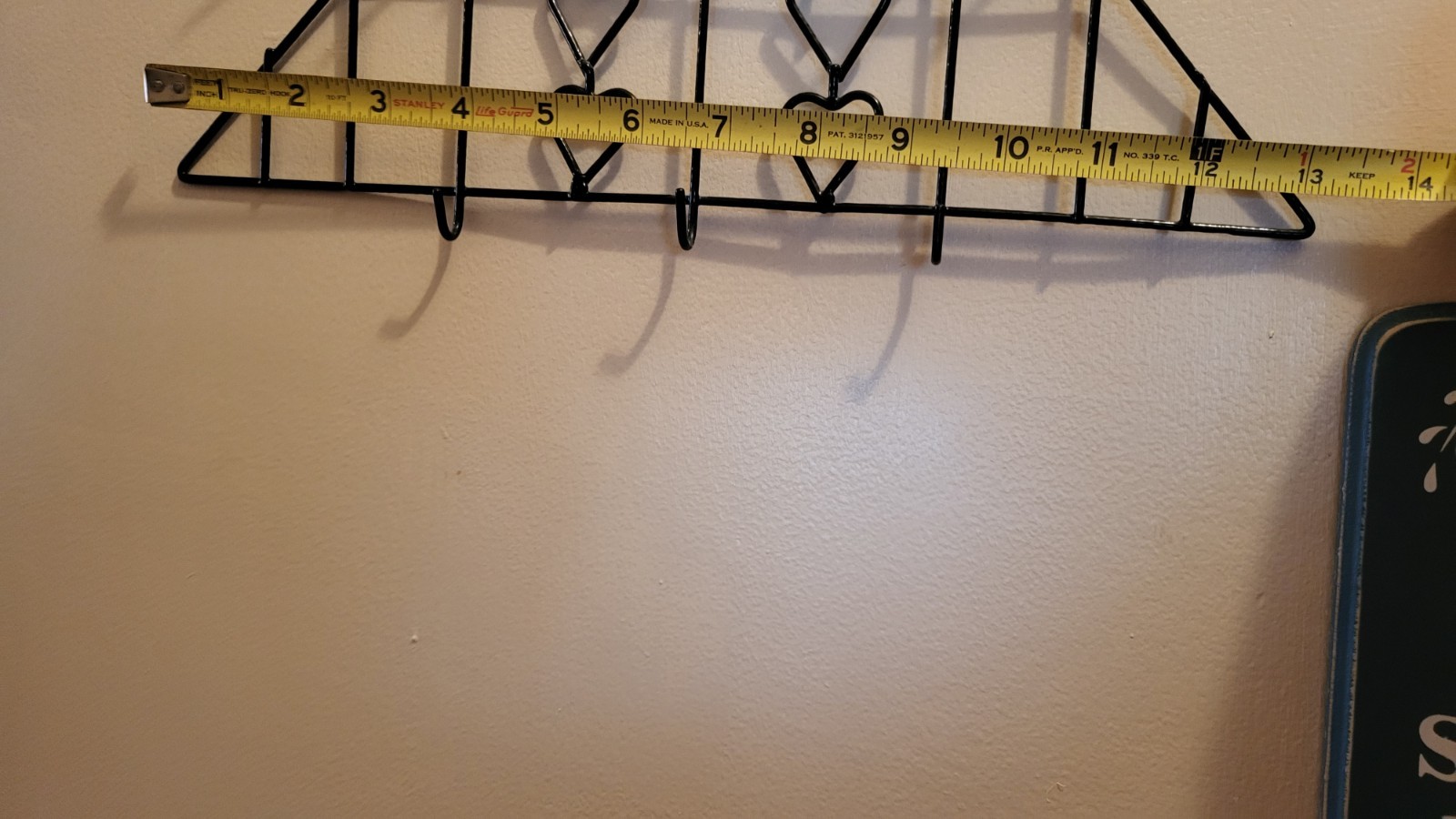 Vtg Black Wire Thread Holder Spools Granny Core Country Wall Heart Decor