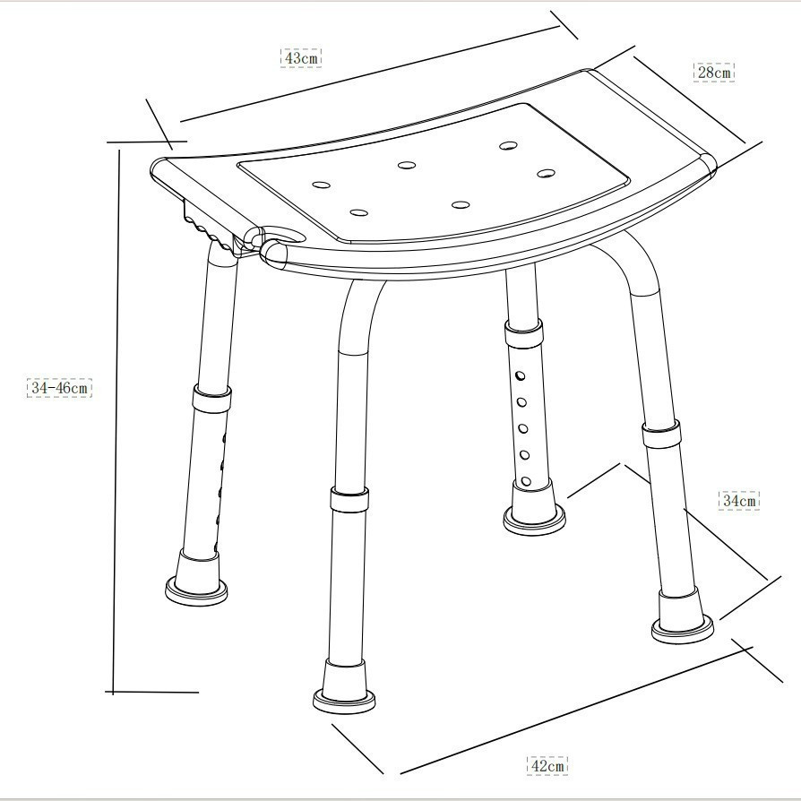 Shower Chair Seat 350lb Bath Stool Padded Height Adjustable Bathtub Seat Bench