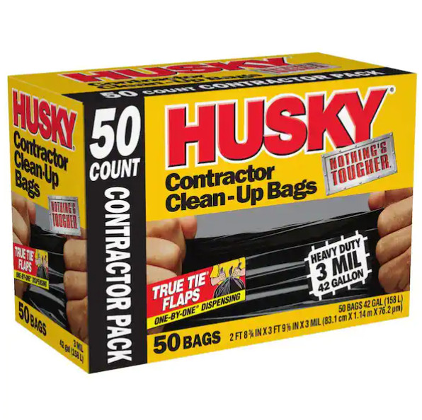 New !Husky 42 Gal. Contractor Bags (50-Count) - HK42WC050B