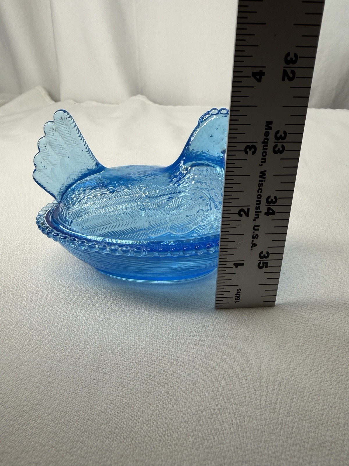 New Production Indiana Style Acrylic Plastic Hen On Nest Chicken Dish (Blue)