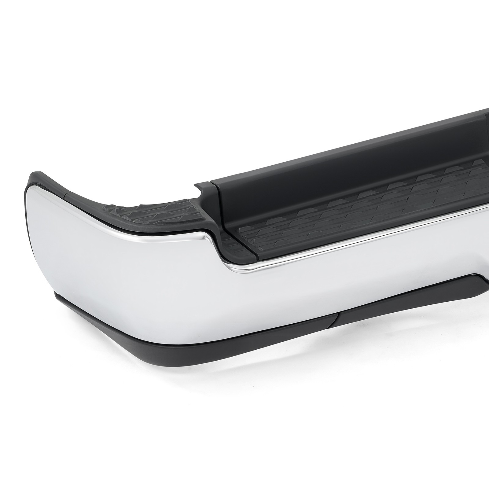 Chrome/Black Steel Rear Bumper For RAM 1500 2019 2020-2023 Single/Dual Exhaust