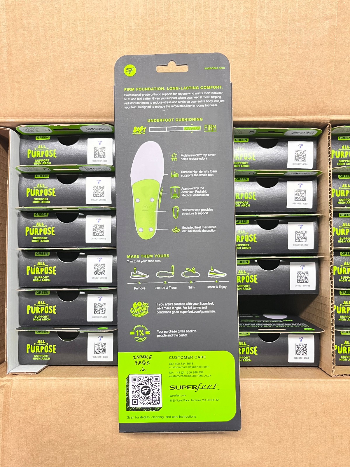 Superfeet ALL PURPOSE SHOE Insoles inserts, Green D Men 7.5-9 / Women 8.5-10