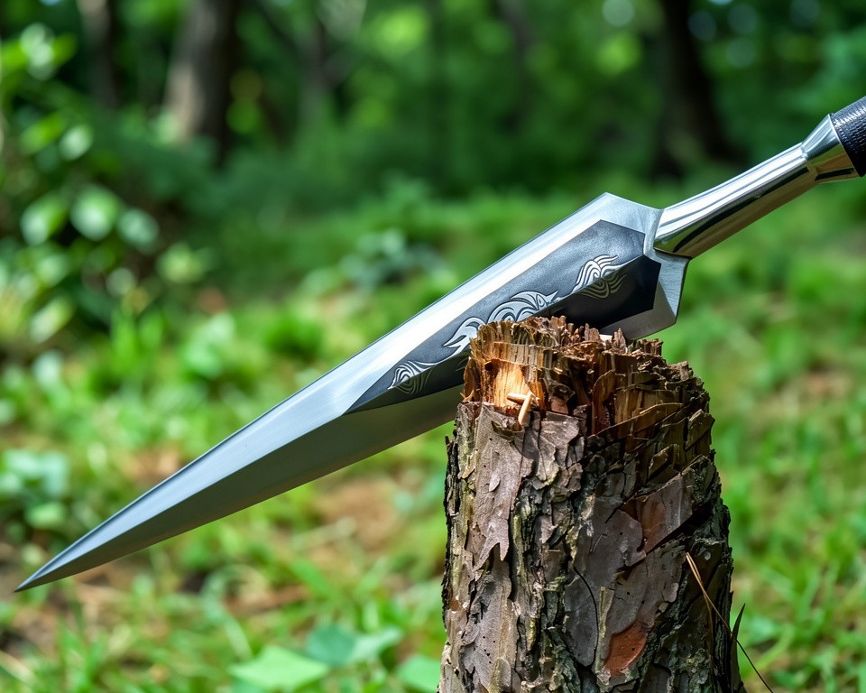 Historical Hand Forged Carbon Steel Spear Collectible Easter gift with sheath