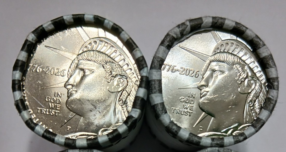 1 Roll each 2026 P Philadelphia & D Denver HALF DOLLARS. w/ Heads/Tails on ends.
