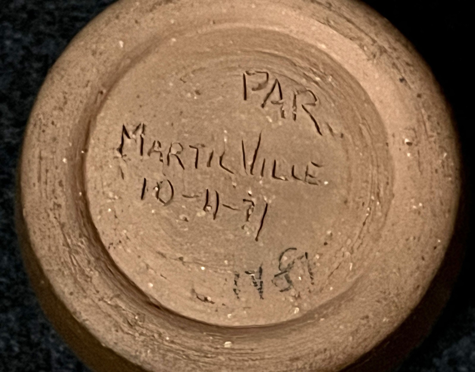 Handmade Art Pottery Inkwell Clay Small Vintage