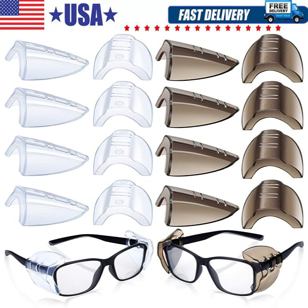 1~200Pairs Side Shields For Eye Glasses Slip On Safety Glasses Shield Universal
