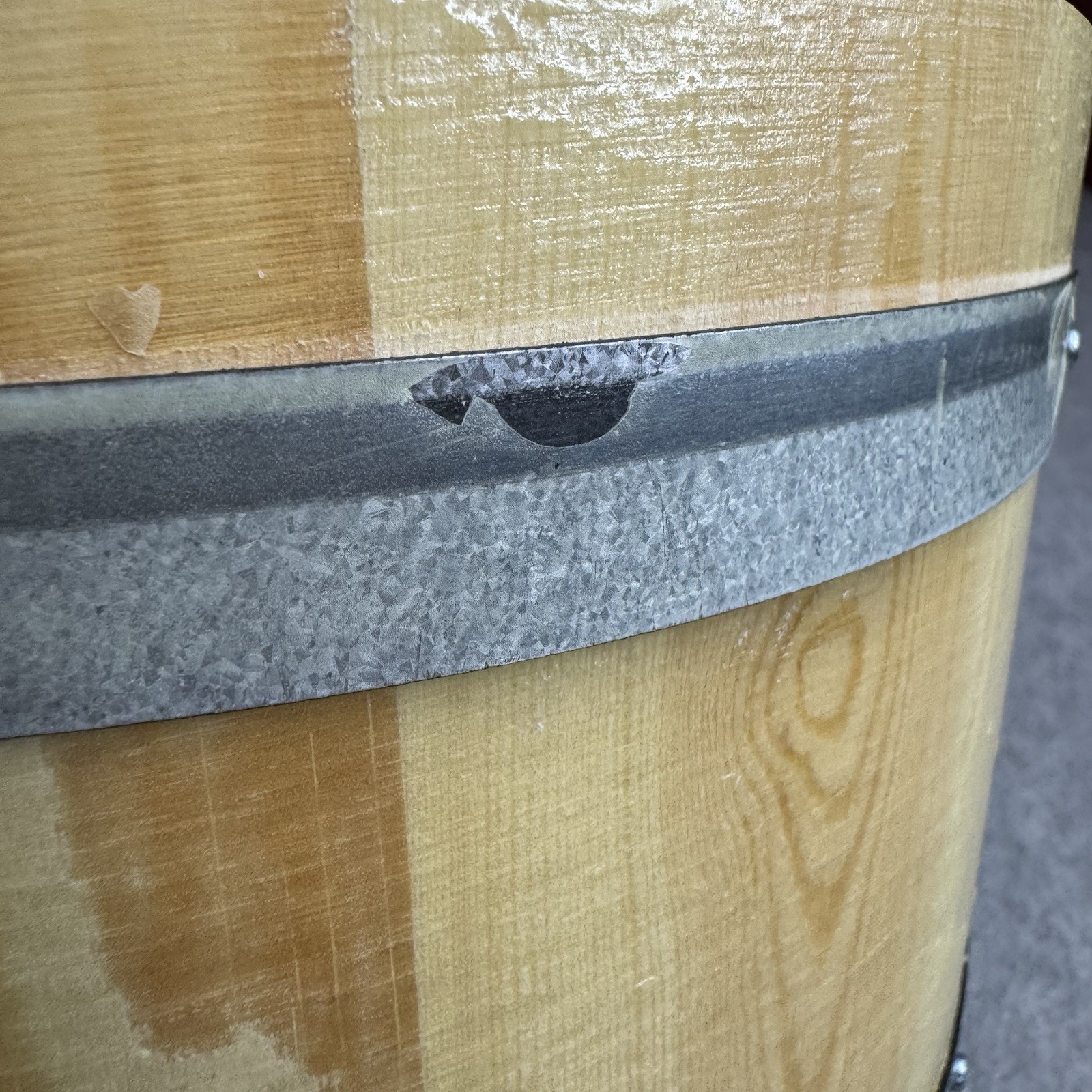 Wooden Sauna Bucket w Ladle And Sand Timer 1.3 Gal Pine Spa Steam Room Set