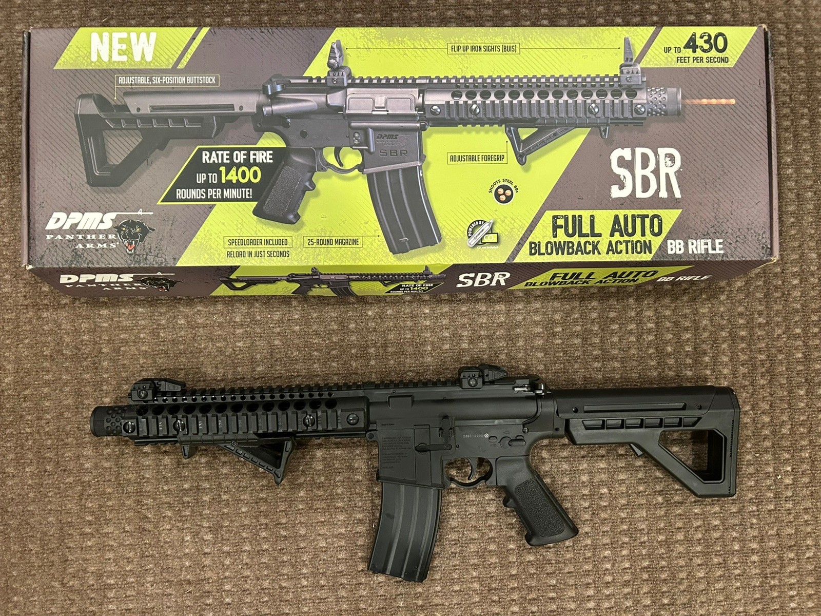 Crosman DPMS Panther Arms SBR Full Auto Blowback Action BB Rifle Model DSBR