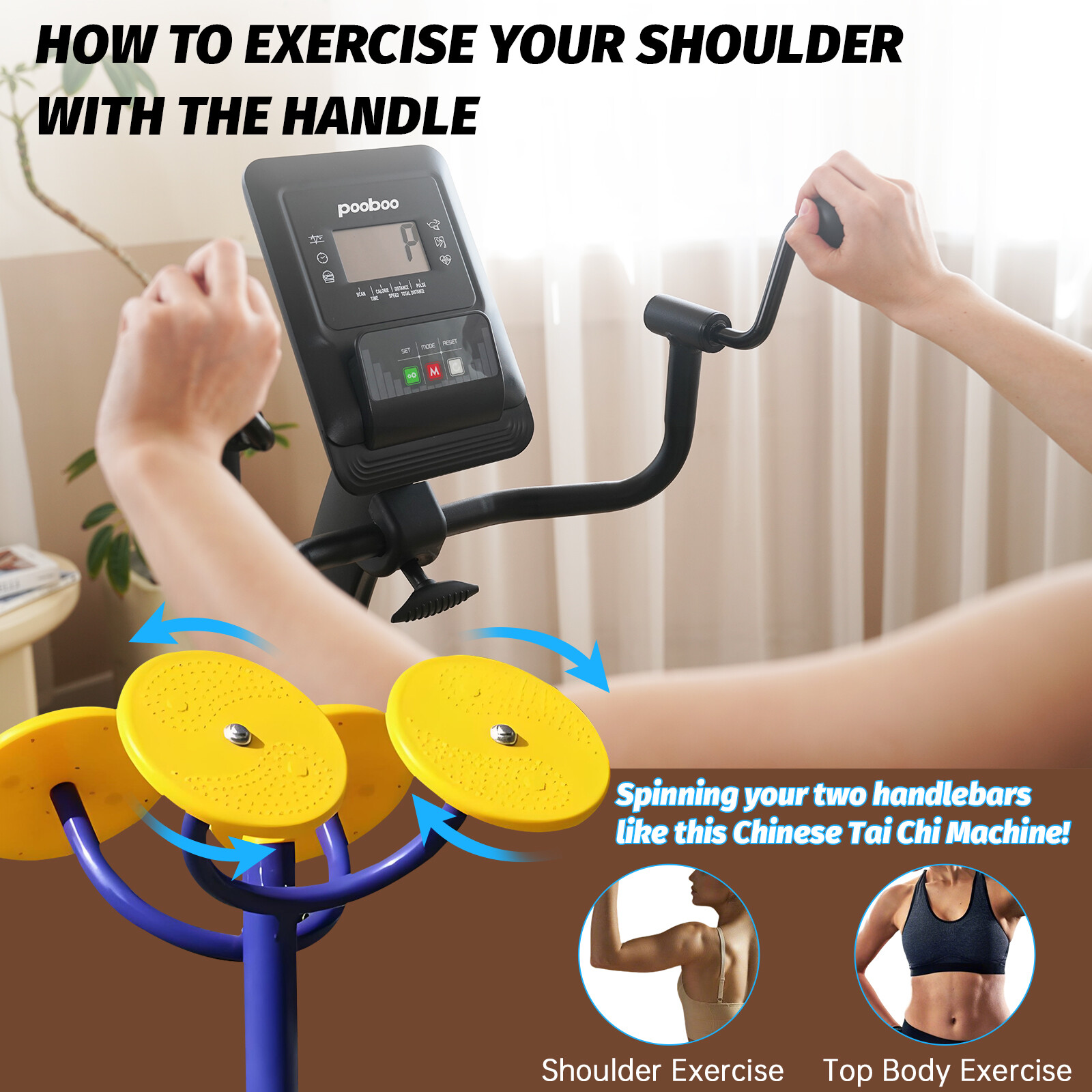 Magnetic Recumbent Exercise Bike, Stationary Bikes for Home with Arm Exerciser