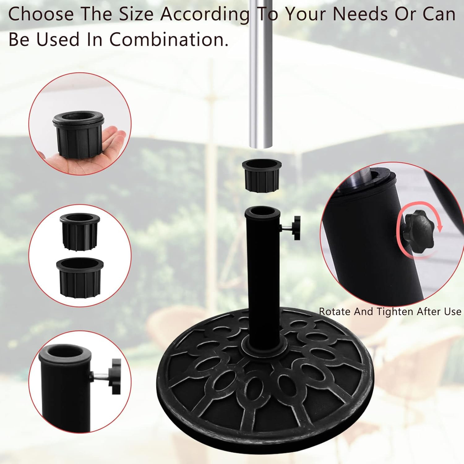 6 Pcs Umbrella Base Stand Replacement Parts,Patio Umbrella Base Replacement Part