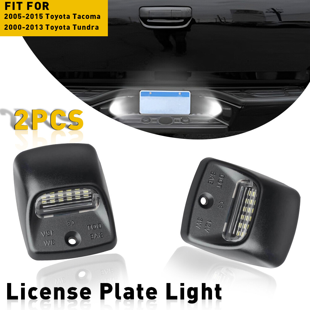 Pair LED White License Plate Number Lights For 2005-2015 Toyota Tacoma, Tundra