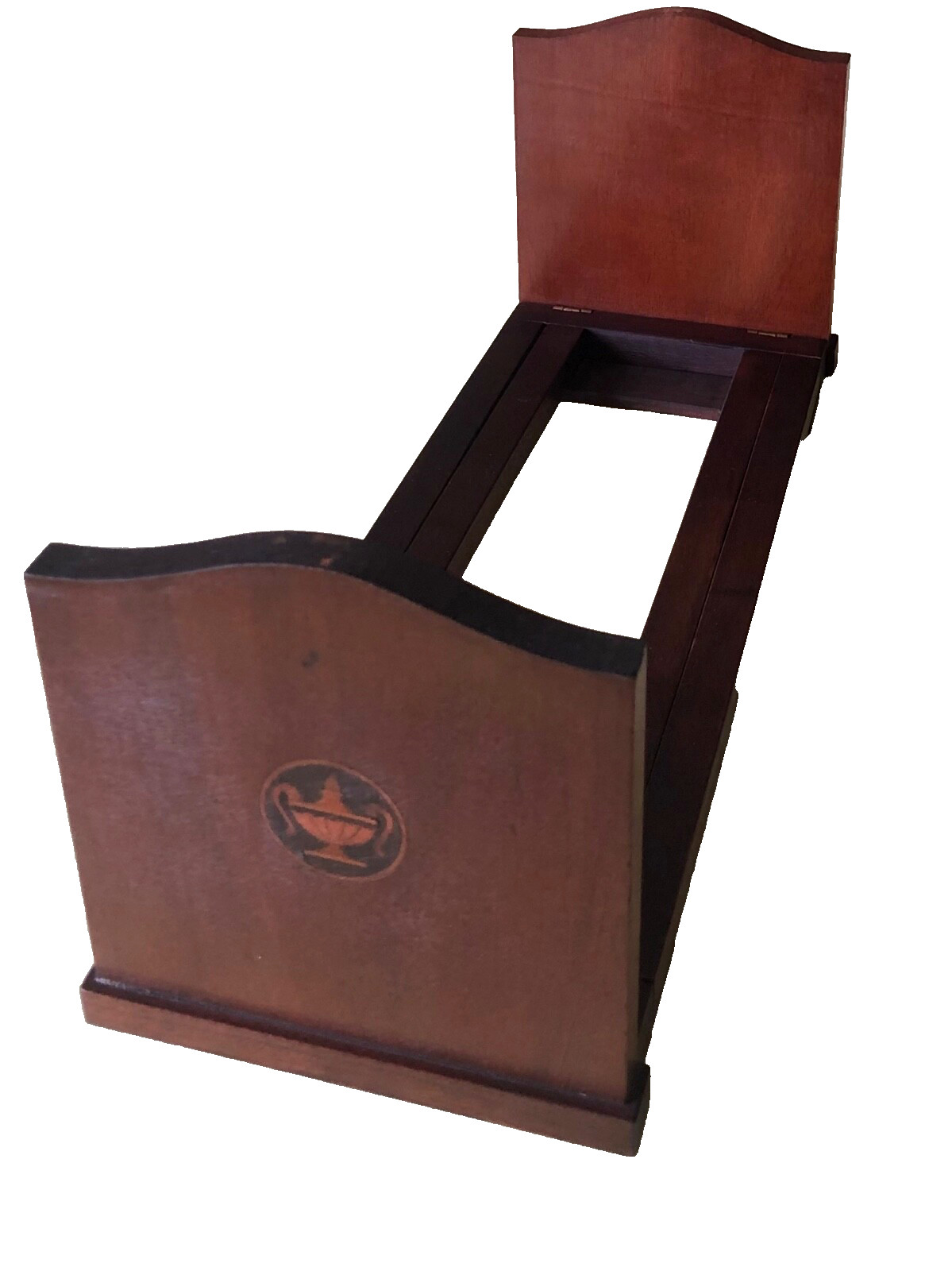 Antique English Regency Mahogany Book Slide Expandable Bookend Holder Library