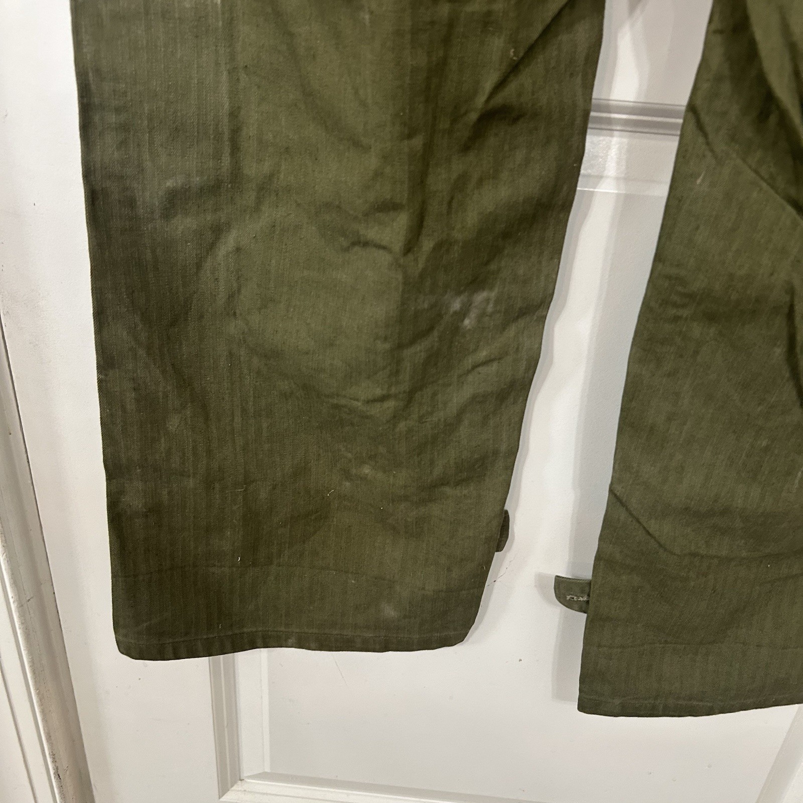 Vintage 1940s WW2 US Army HBT 13 Star Buttons Herringbone Coveralls Jumpsuit 34R