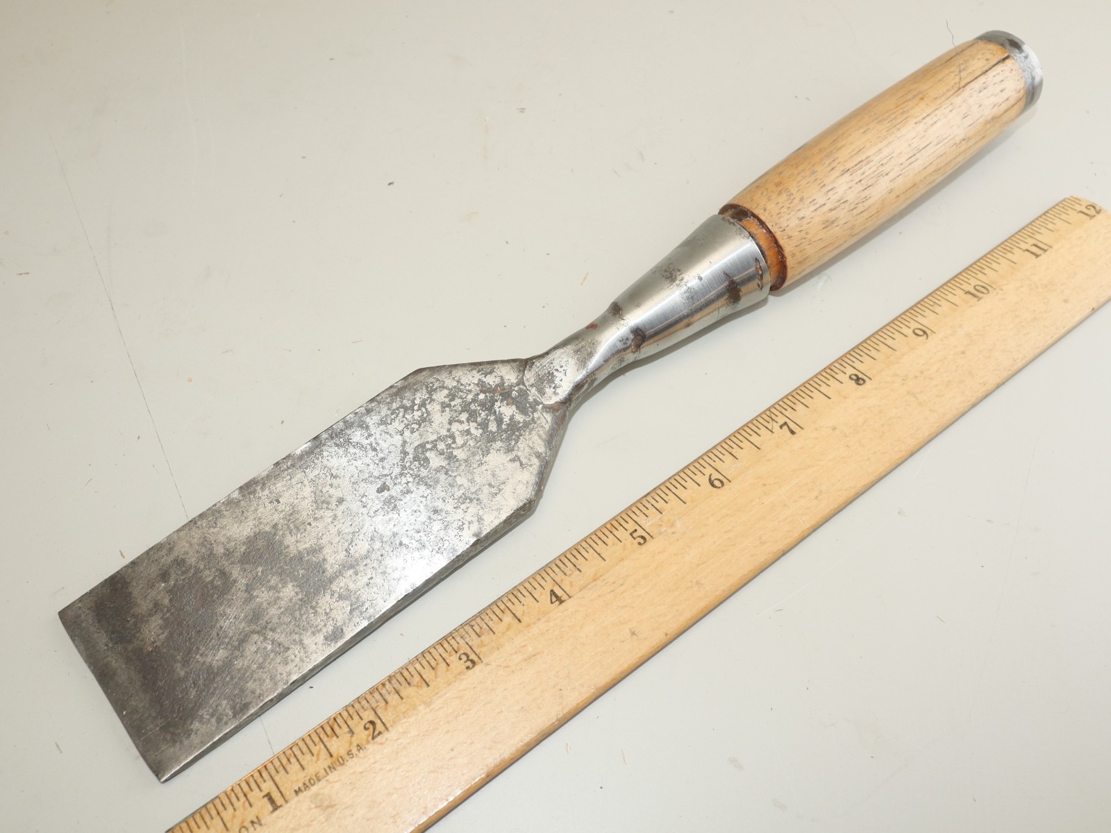 Heavy duty Large Vintage 2” square edge socket chisel