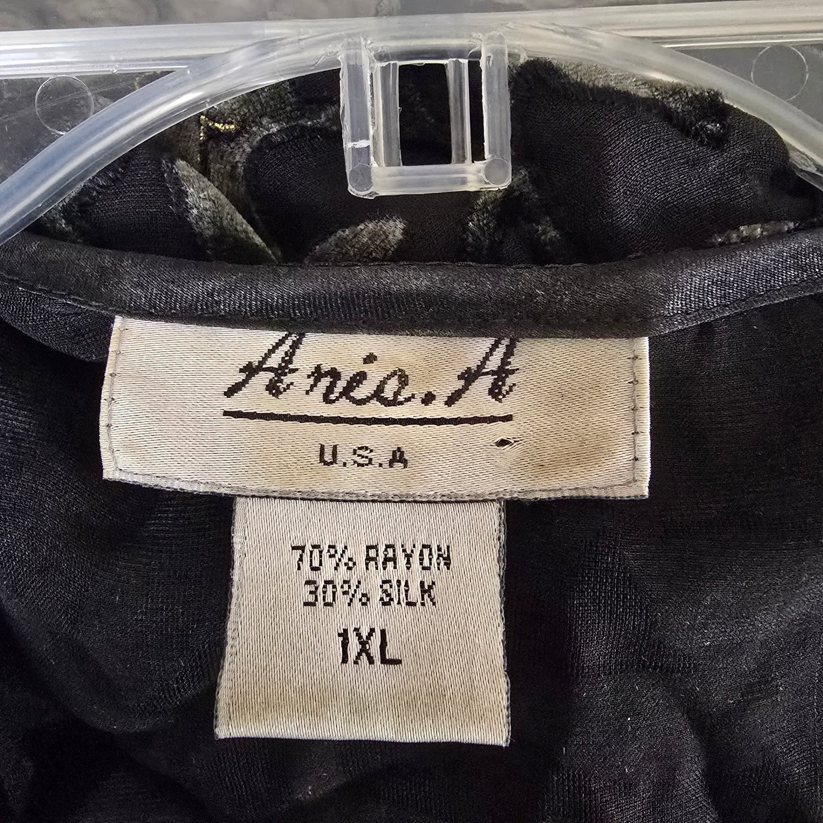 Aris A. Silk Blend Velvet Devore Kimono Cardigan Butterfly Floral 1XL Plus Size