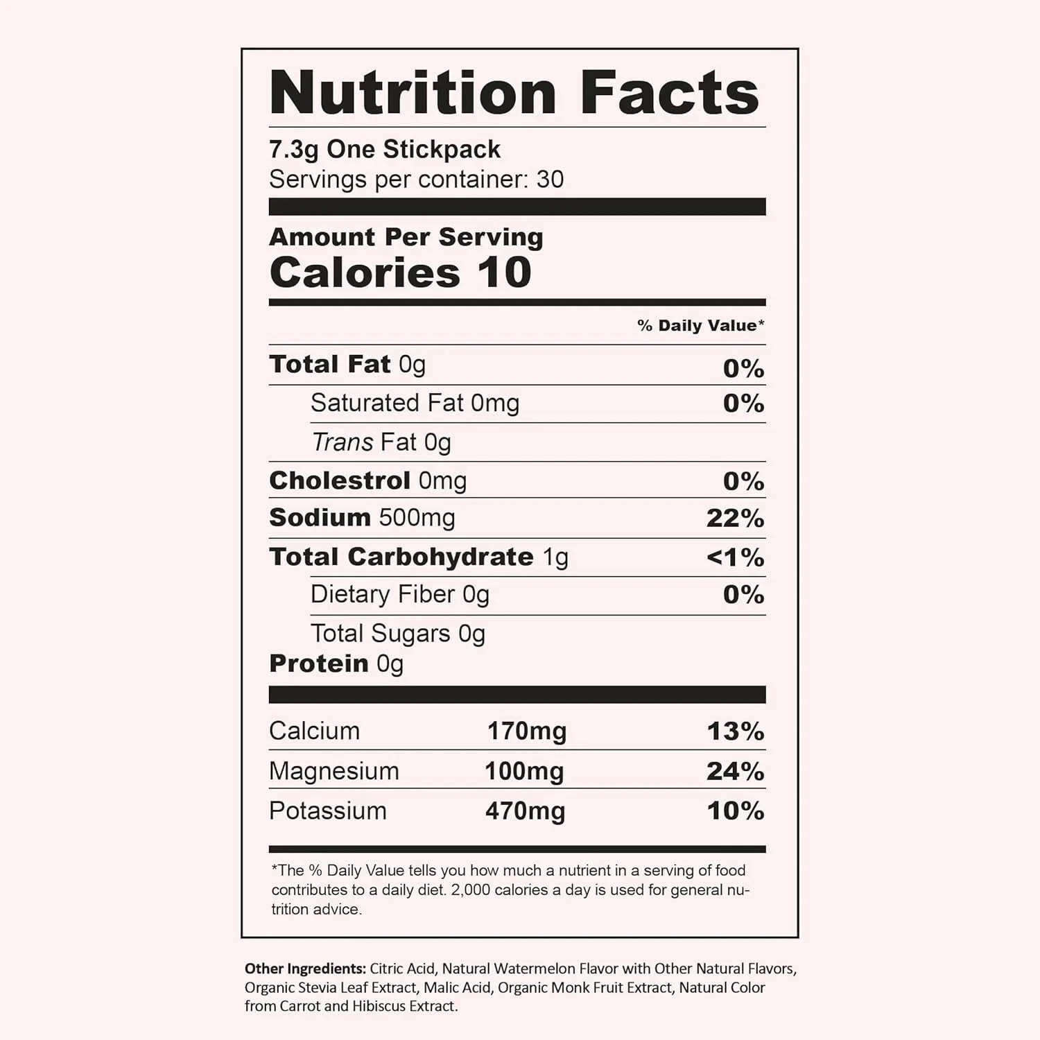 Instant Hydration Electrolytes Powder Packets -Watermelon Electrolyte