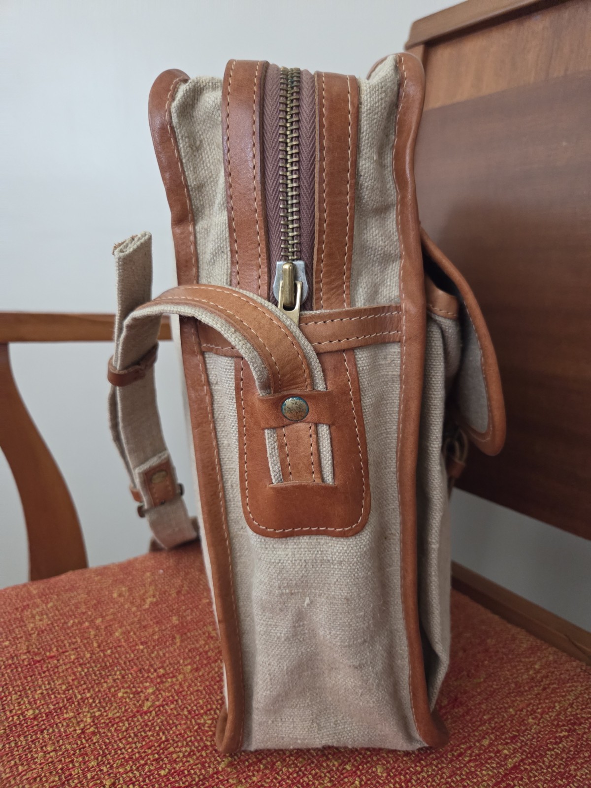 Vtg Canvas Crossbody Messenger Bag Satchel Military Safari Indiana Jones