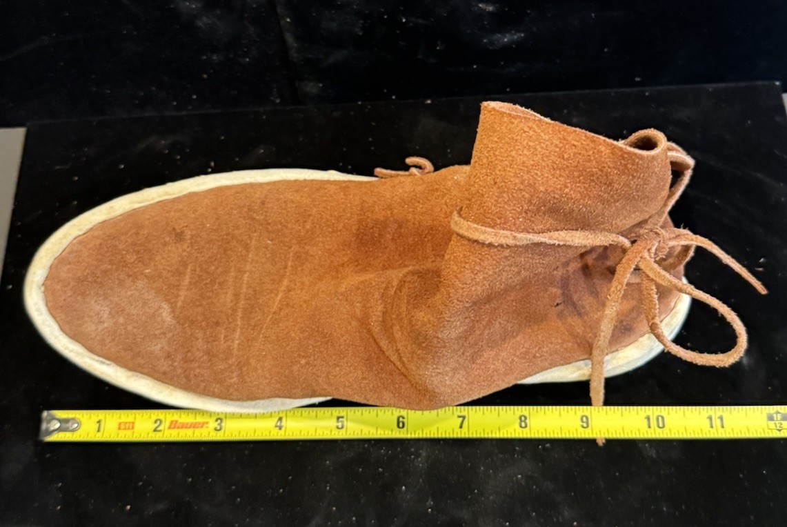 Old Native American Moccasins Navajo Apache Buckskin Hard Bottom High Top 7.5-9