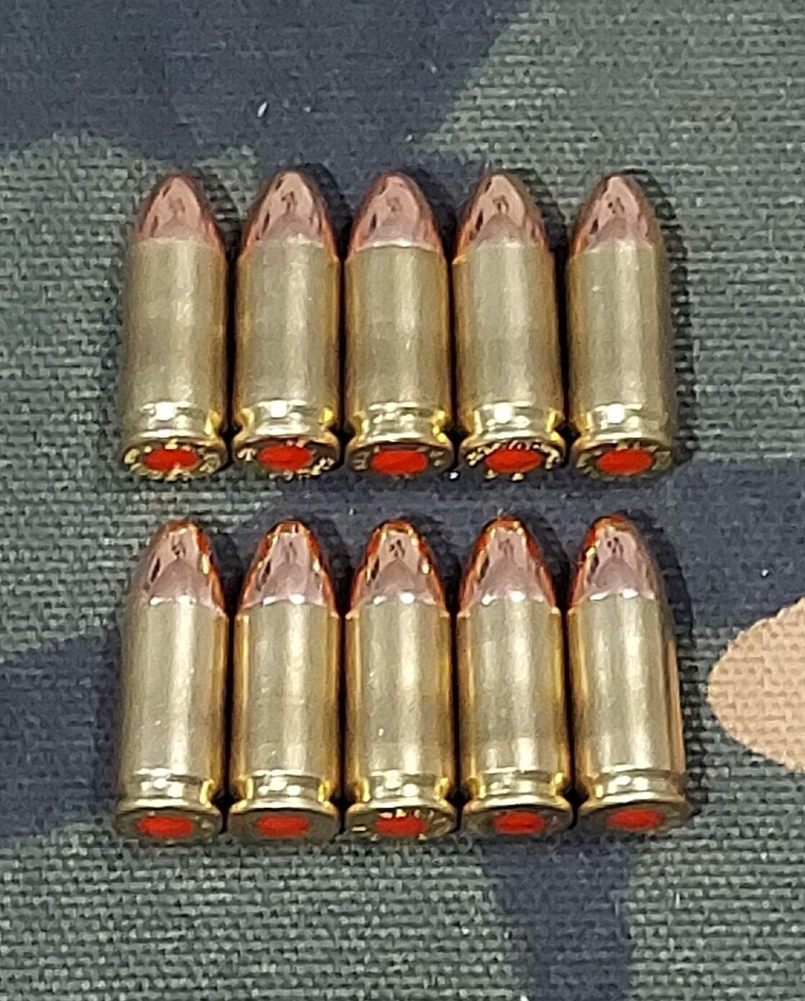 9MM LUGER SNAP CAPS SET OF 10 (BRASS+FMJ) 115gr. WEIGHTED
