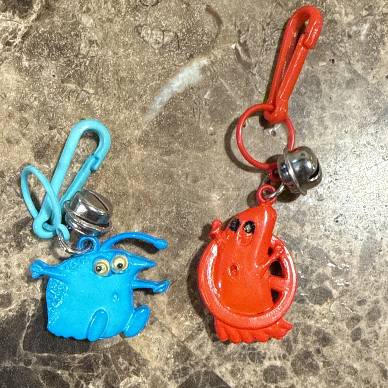 Vintage 1980's Plastic Clip On Bell Clip Charm Necklace Bracelet Charms Lot