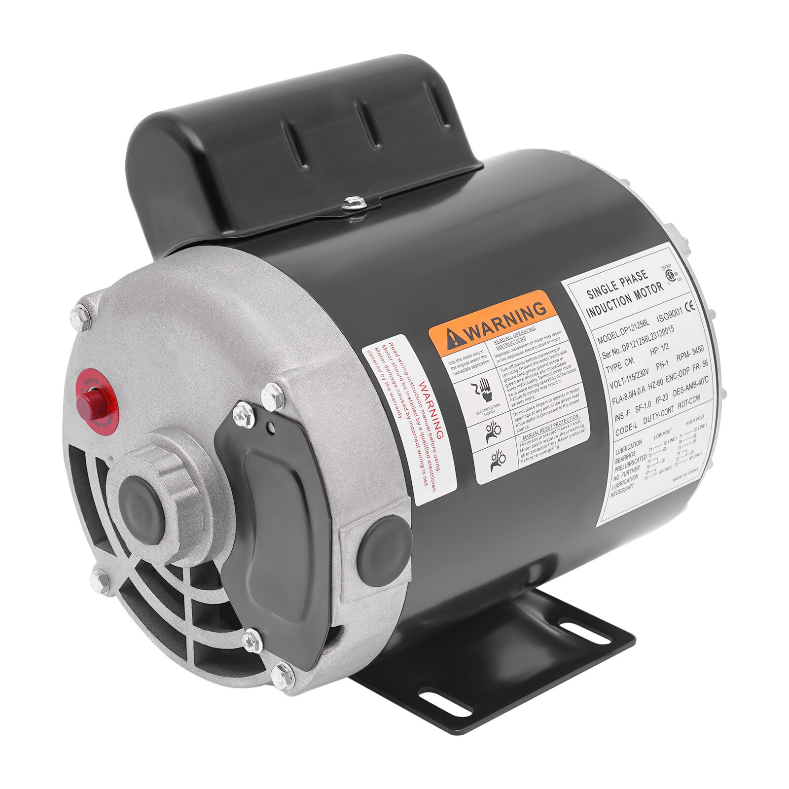 1/2HP 115/230V General Purpose Motor 3450RPM Electric Motor Single Phase New