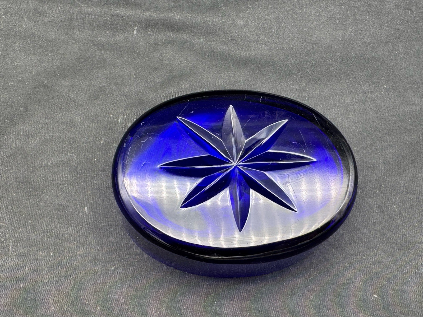 ANTIQUE FRENCH STERLING SILVER MASTER SALT CELLAR W/ COBALT BLUE GLASS INSERT