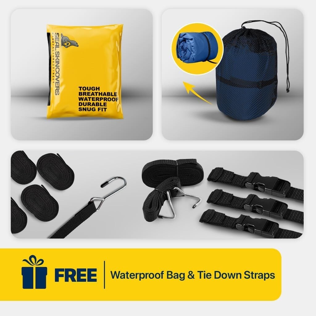 Seal Skin Heavy Duty Universal Boat Cover, Waterproof & UV Resistant, Snug Fit