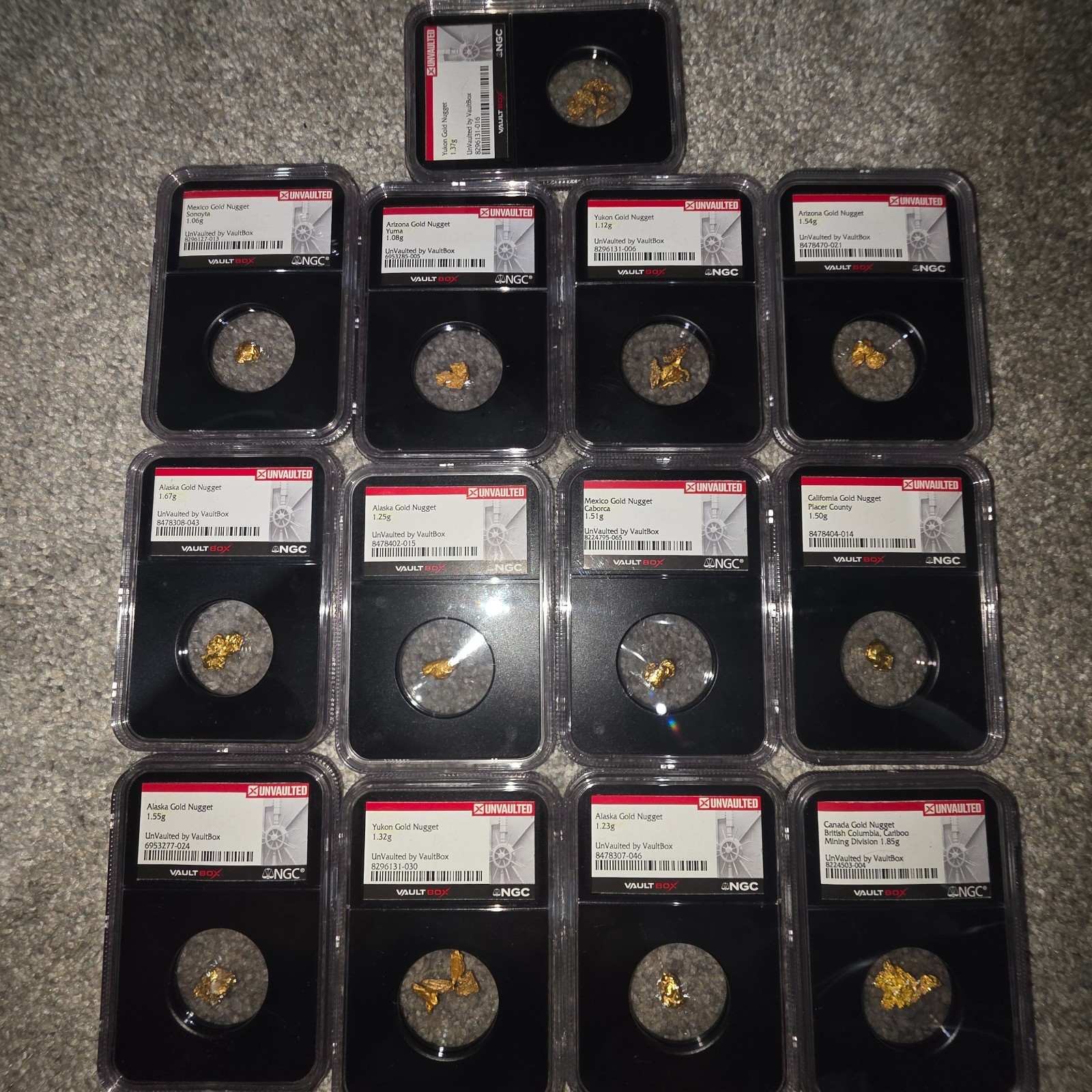 Alaskan gold nuggets 18.02 grams