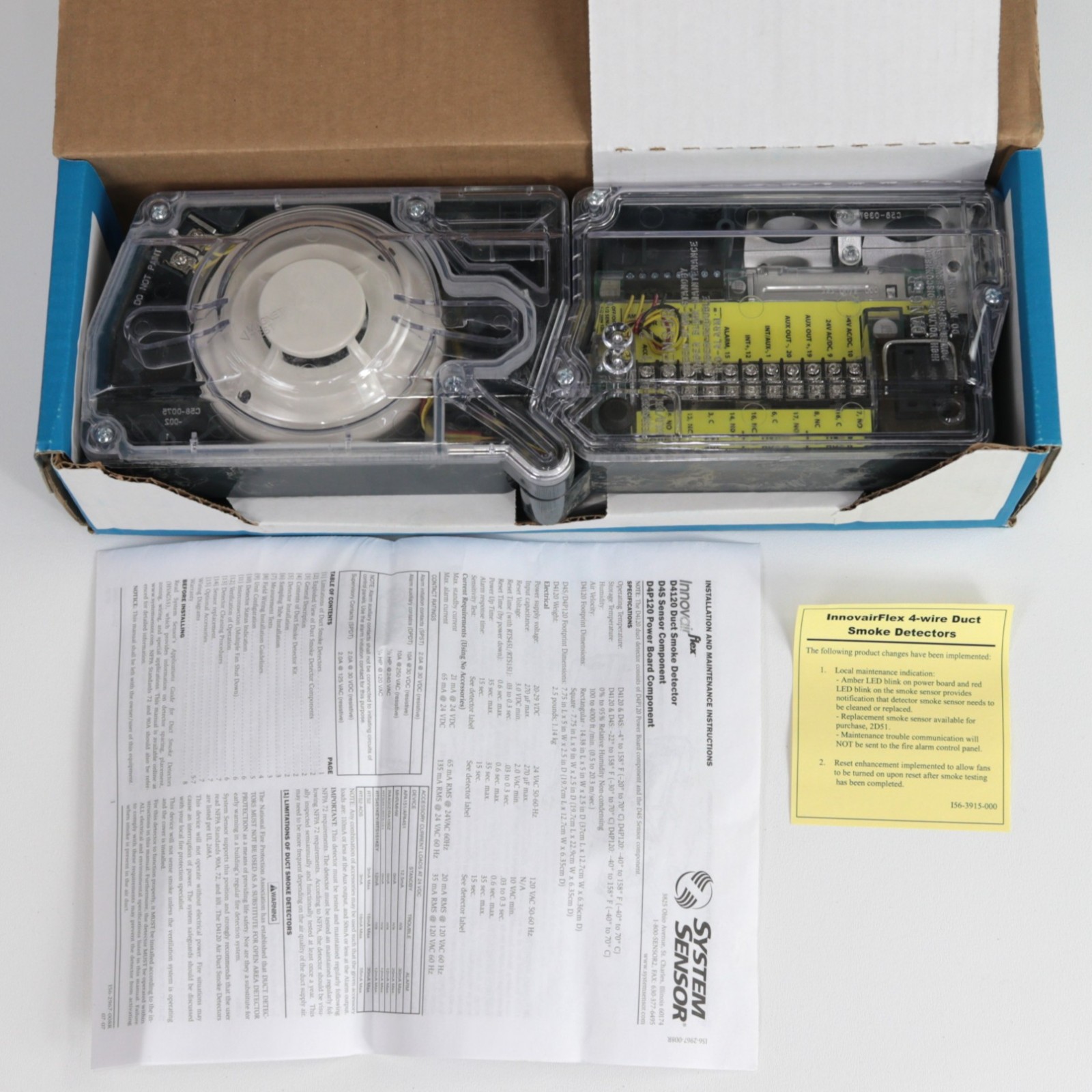 System Sensor D4120 4-Wire Photoelectric Duct Smoke Detector