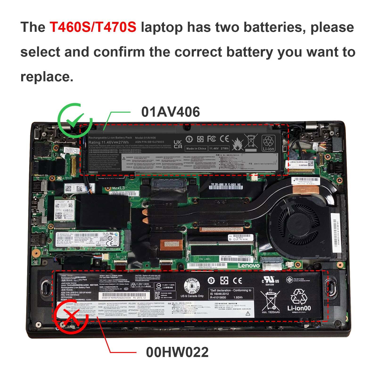 Battery For Lenovo Thinkpad T460s T470s Series 00HW022 00HW023 00HW024 00HW025
