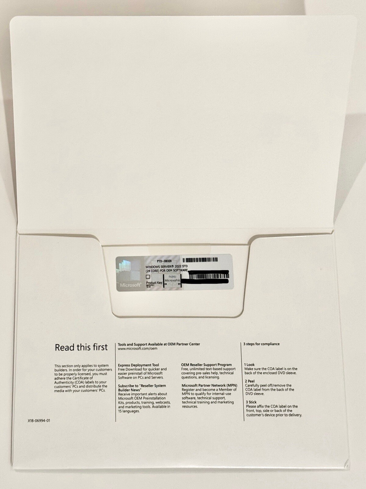 Microsoft Windows Server 2022 Standard 64-bit 16 Core License & DVD
