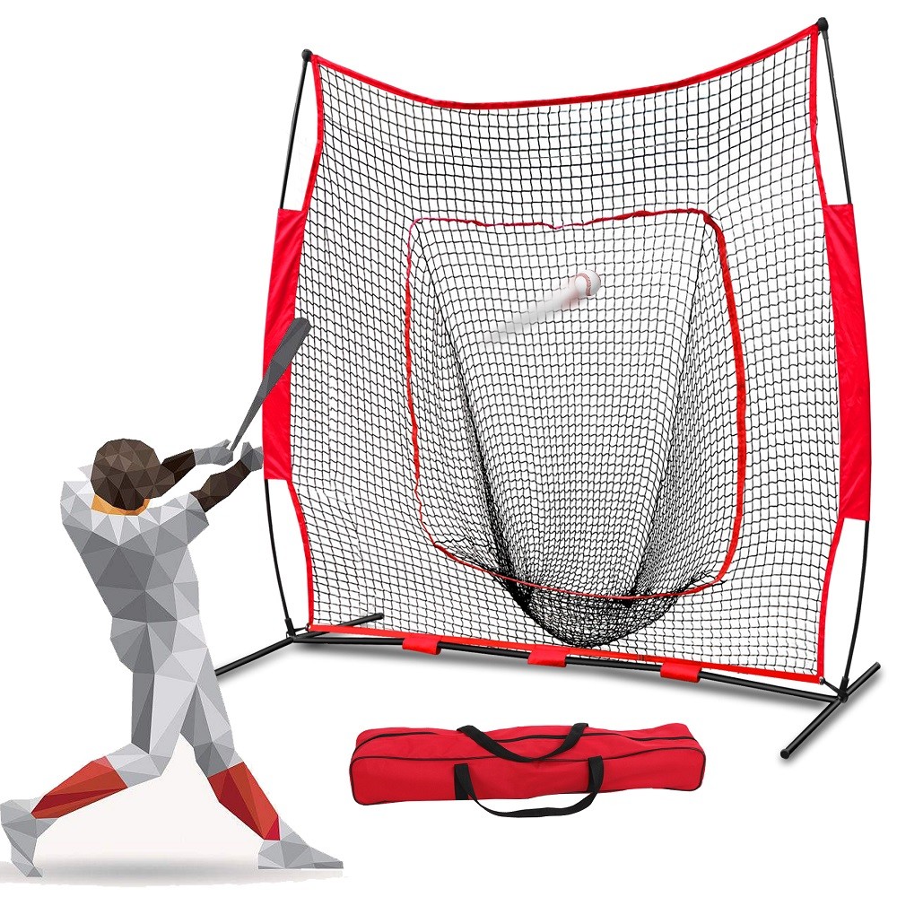 7×7" Batting Net Bow Steel Frame for Training Softball Hitting Practice Baseball