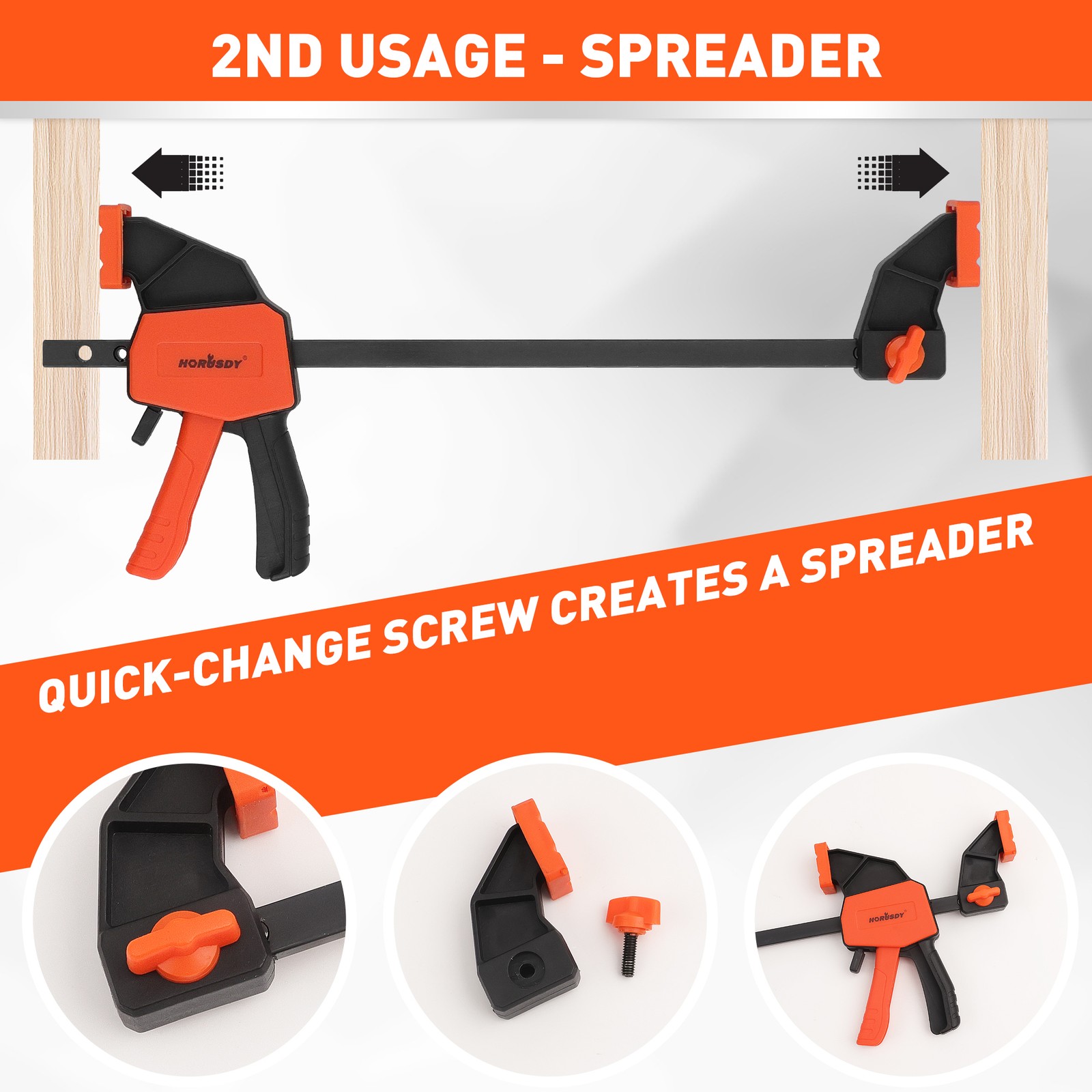 8-Pack Quick F Clamp Bar and Spring Clamps for Woodworking 6" & 4" 75 LBS Limit