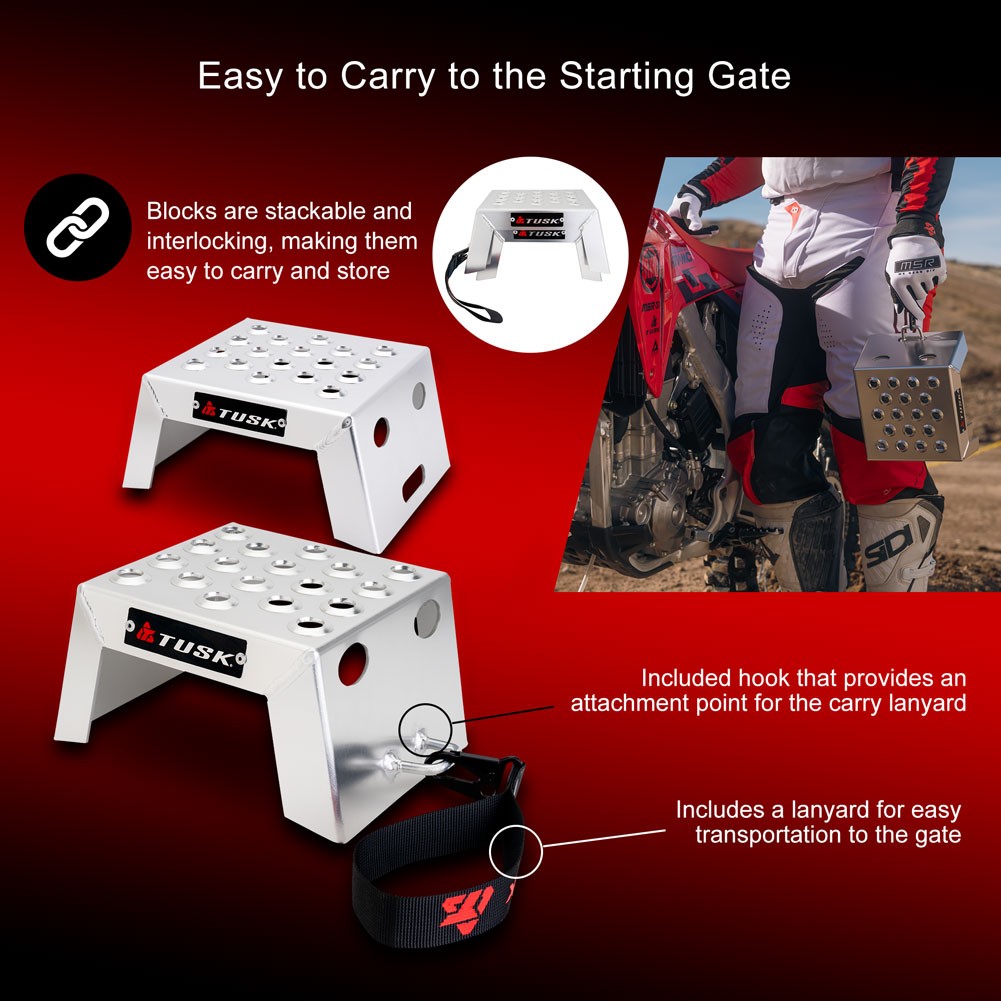 Tusk Moto Starting Blocks - Rev Blue 4"