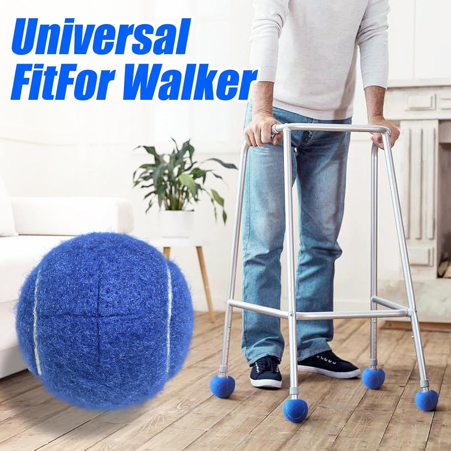 Precut Tennis Balls for Walkers, 4 PCS Heavy Duty Long Lasting - Gray