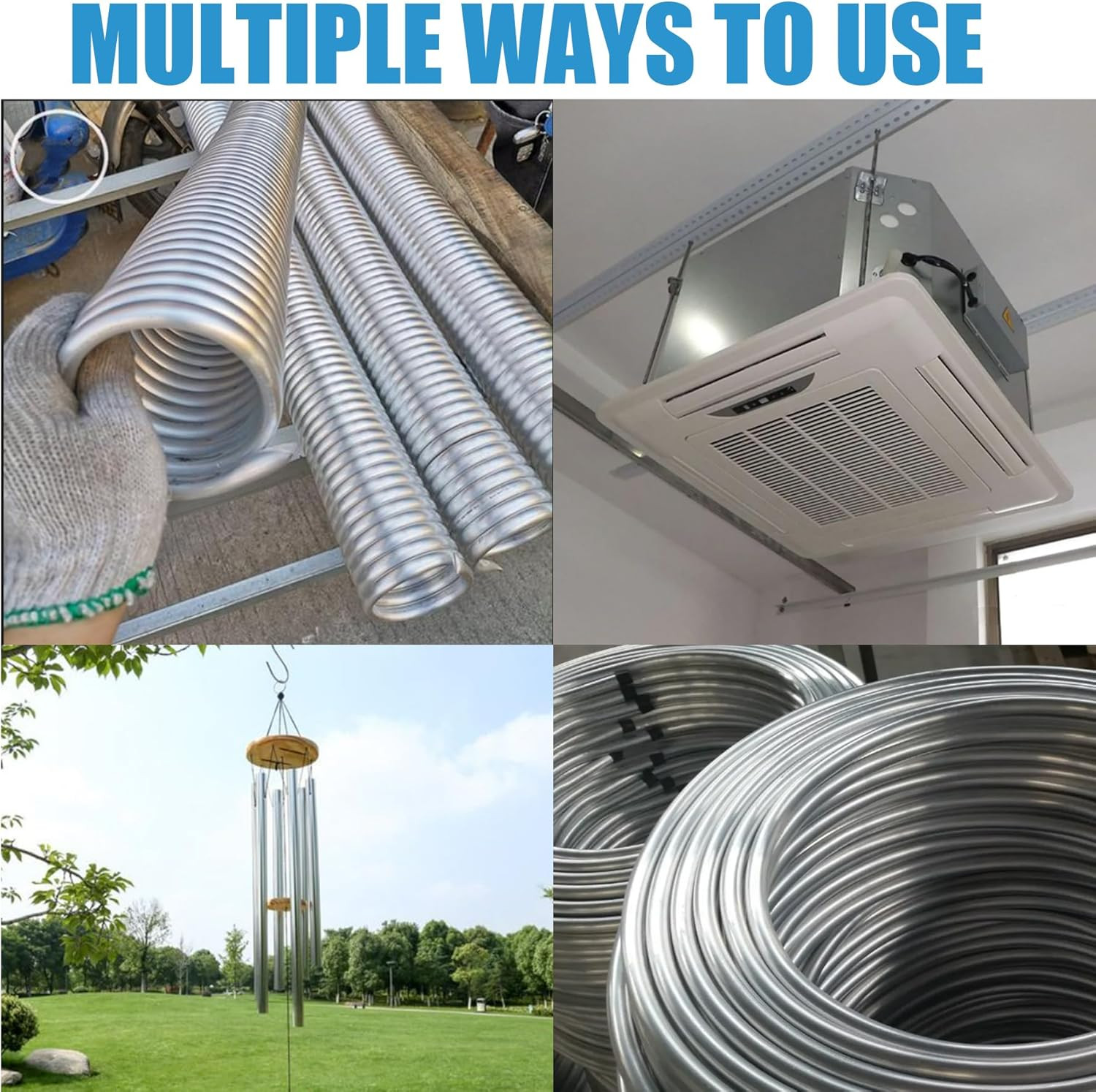 3/8 Metal Fuel Line,3/8" OD Aluminium Coiled Tubing Hard Tube for Refrigeration