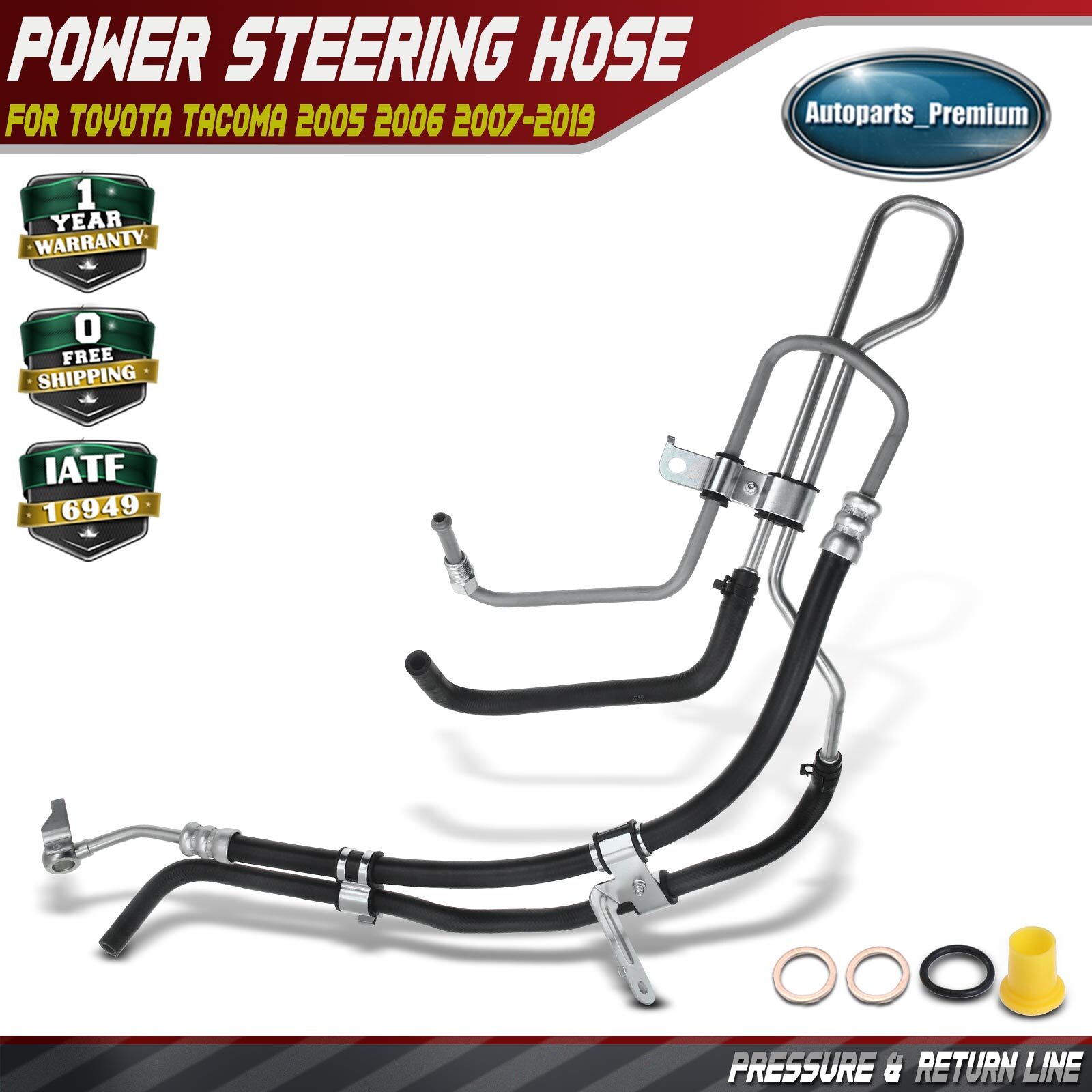 Power Steering Pressure & Return Line Assembly for Toyota Tacoma 05-19 2.7L 4WD