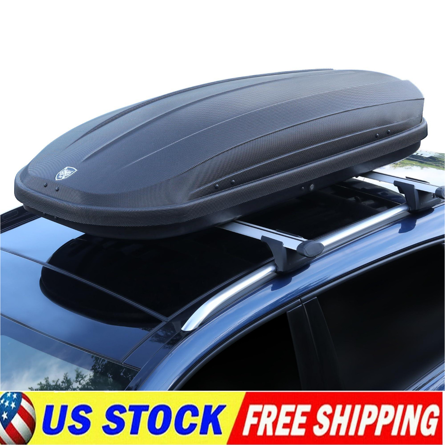 Rooftop Cargo Box Carrier Dual-Side Opening Roof Mount Travel Luggage Storage