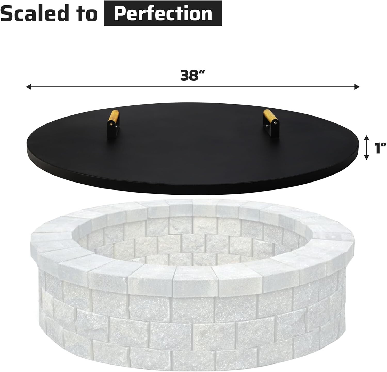 FEBTECH Fire Pit Shield 38 Inch - Compatible with Fire Pits Diameter Up to 36"