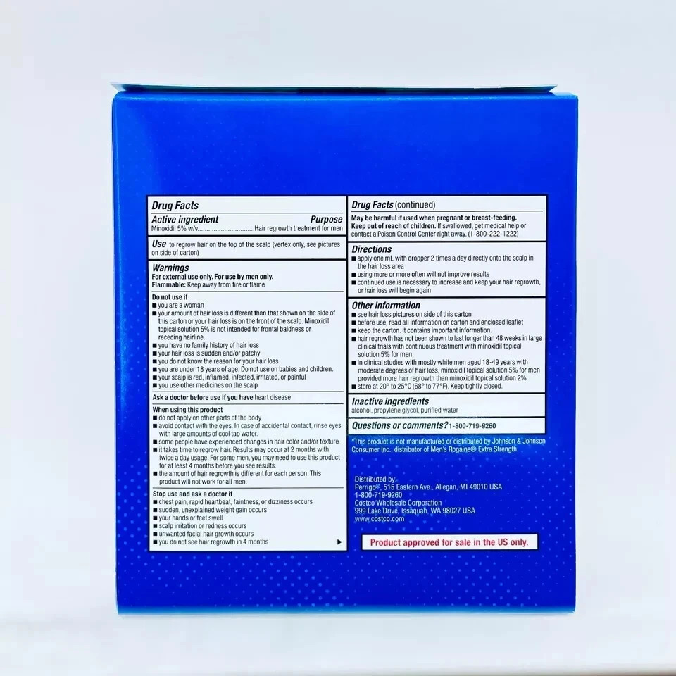 KIRKLAND Minoxidil 5% Extra Strength Men Hair Regrowth Solution 6 Month Supply