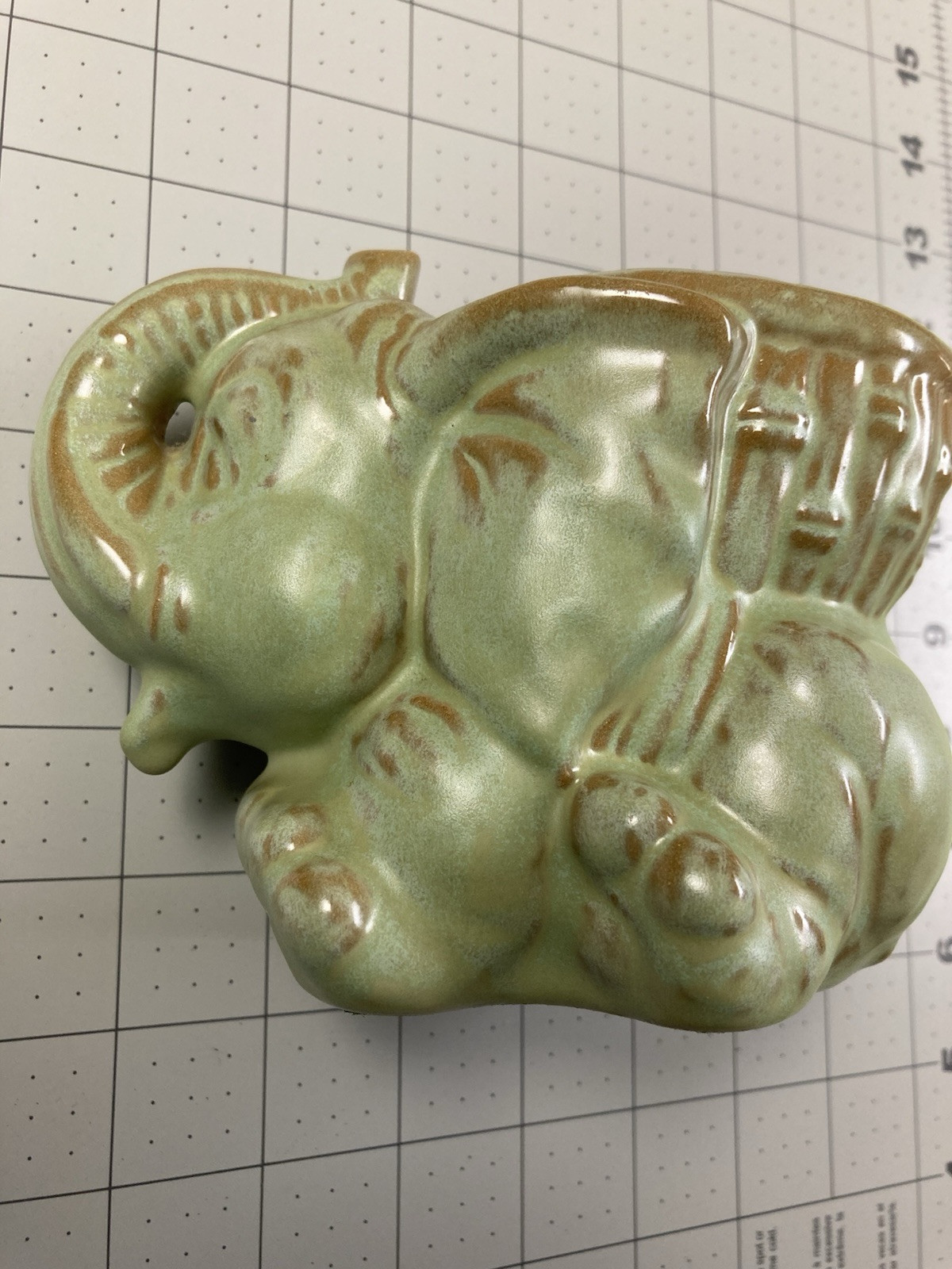 Frankoma Elephant Bank, Vintage, Prairie Green, Excellent Condition, a Rare Find