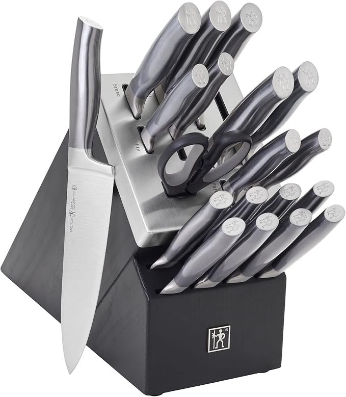 HENCKELS Graphite 20-pc Self-Sharpening Knife Set with Black Color Block