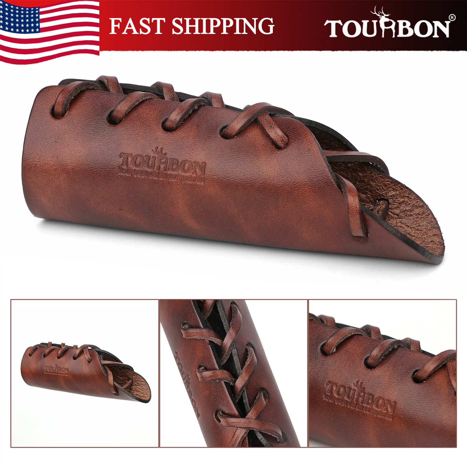 TOURBON Leather Ax Handle Guard Collar Sheath Haft Axe Cover Hatchet Protector