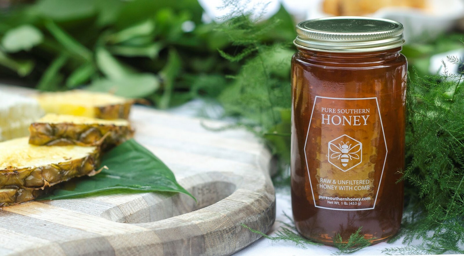 Raw & Unfiltered Honey with Comb 1lb. by Pure Southern Honey, New 2023 Crop