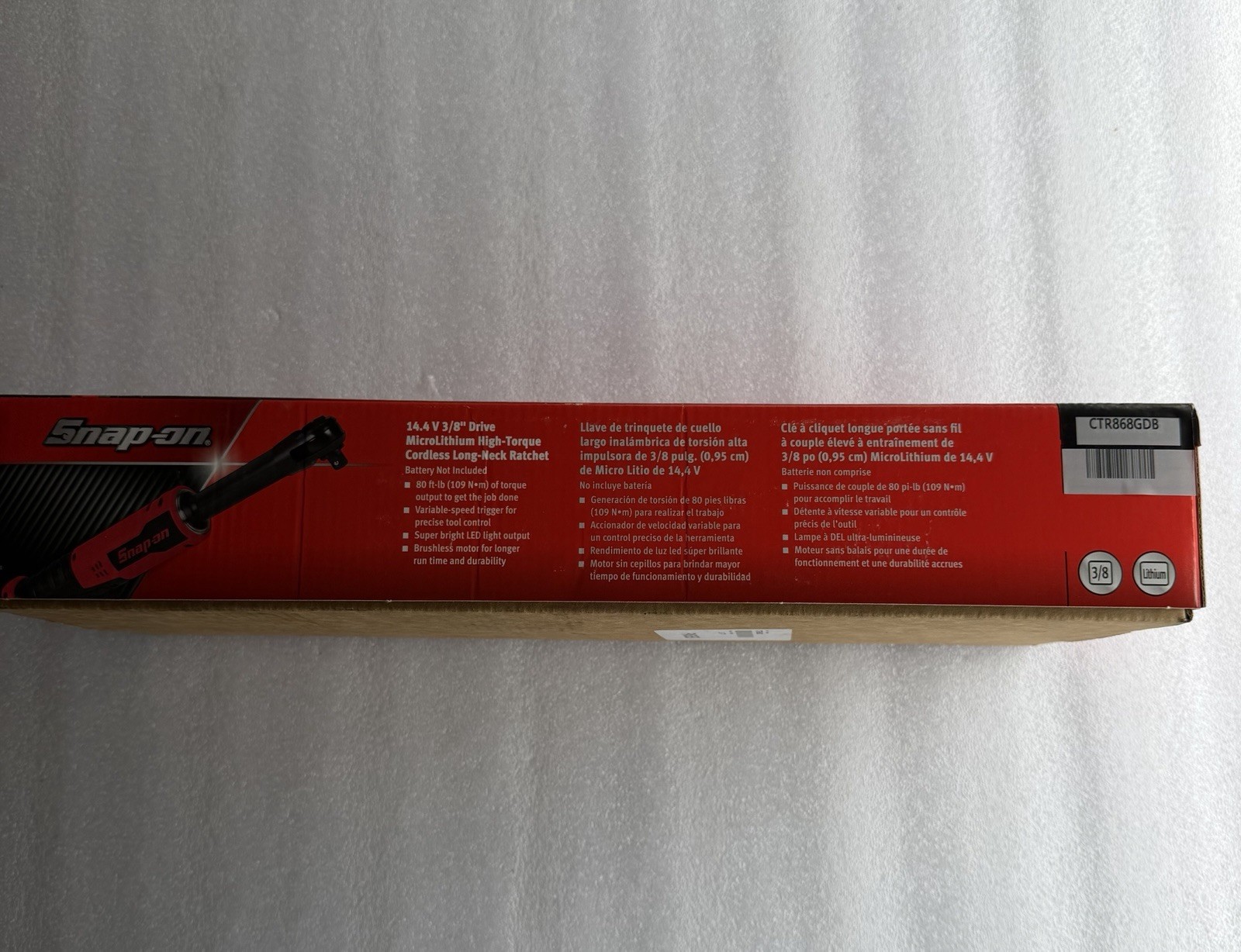 NEW Snap On CTR868GDB 3/8in 14.4V Micro Lithium High Torque Cordless Ratchet