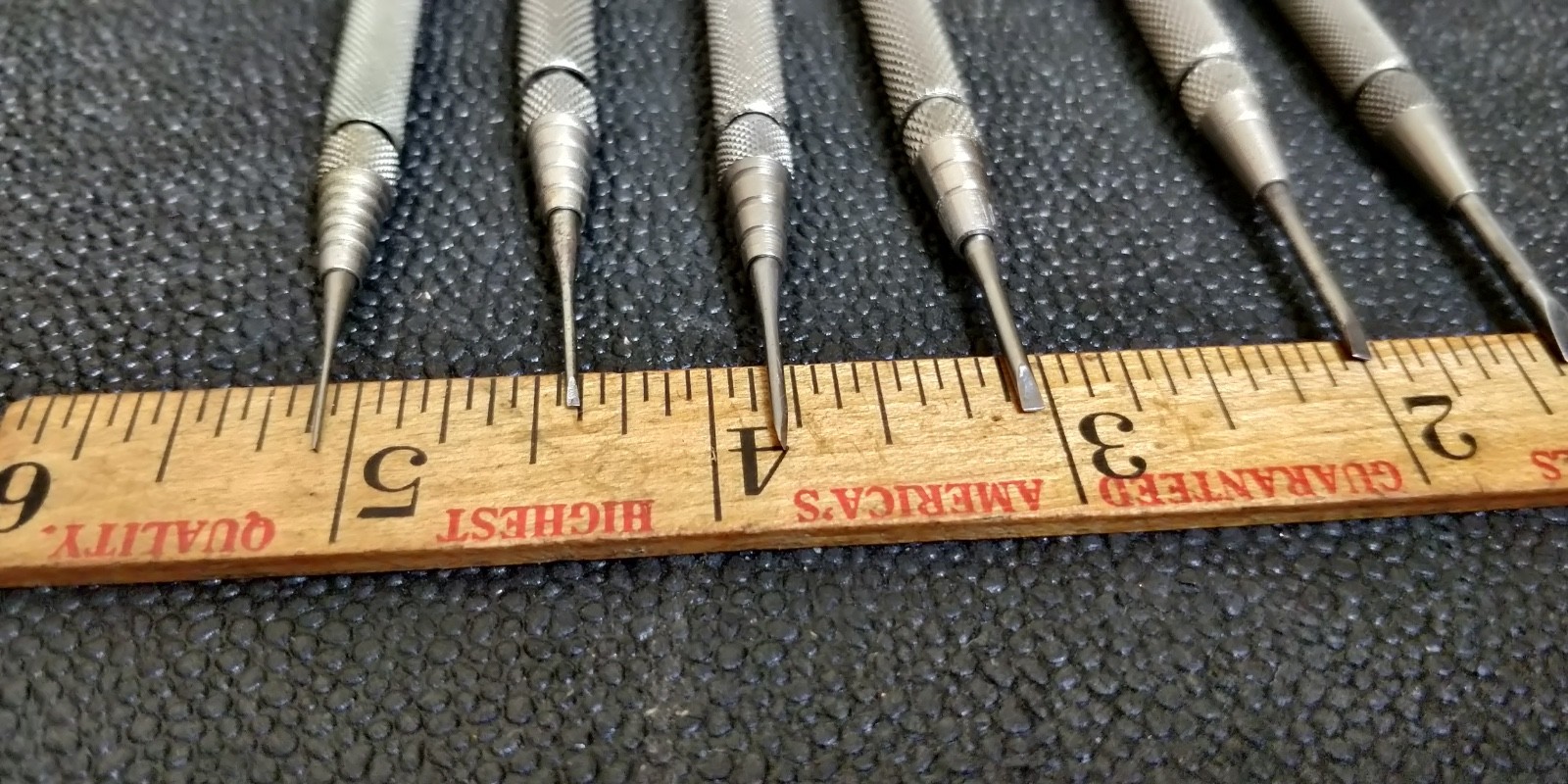 FULL SET Vintage The L.S. Starrett Co. S555-6 Jewelers6 Piece Screwdriver Set