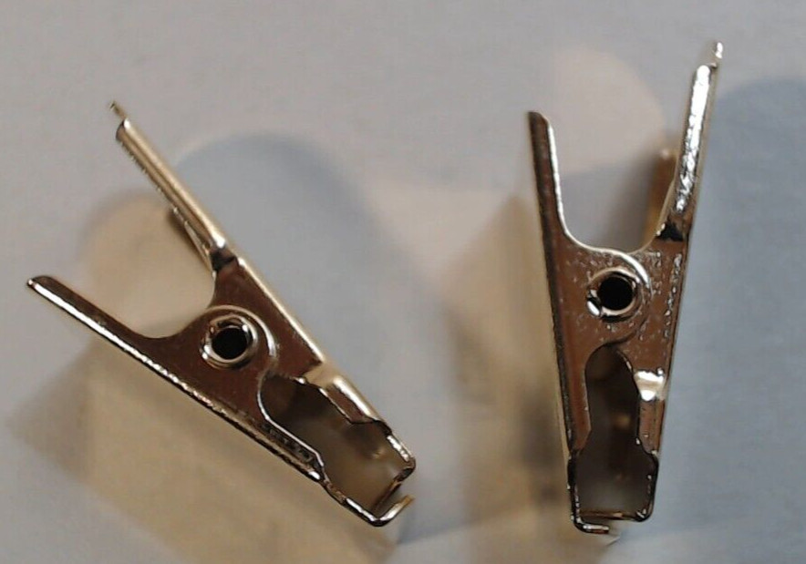 25 Small Metal Gold Tone Reseal Bag Clips Clamps Crafts Snacks Coffee USA Made