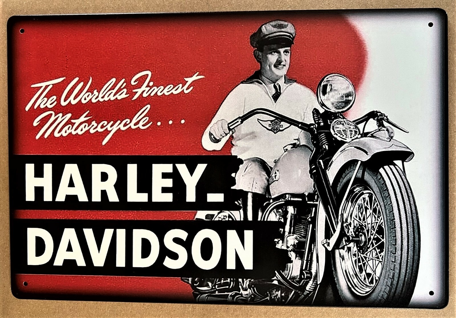 Hog Biker Tin Sign (Panhead Knucklehead Fatboy Sportster Twin Bobber Topgun 6008