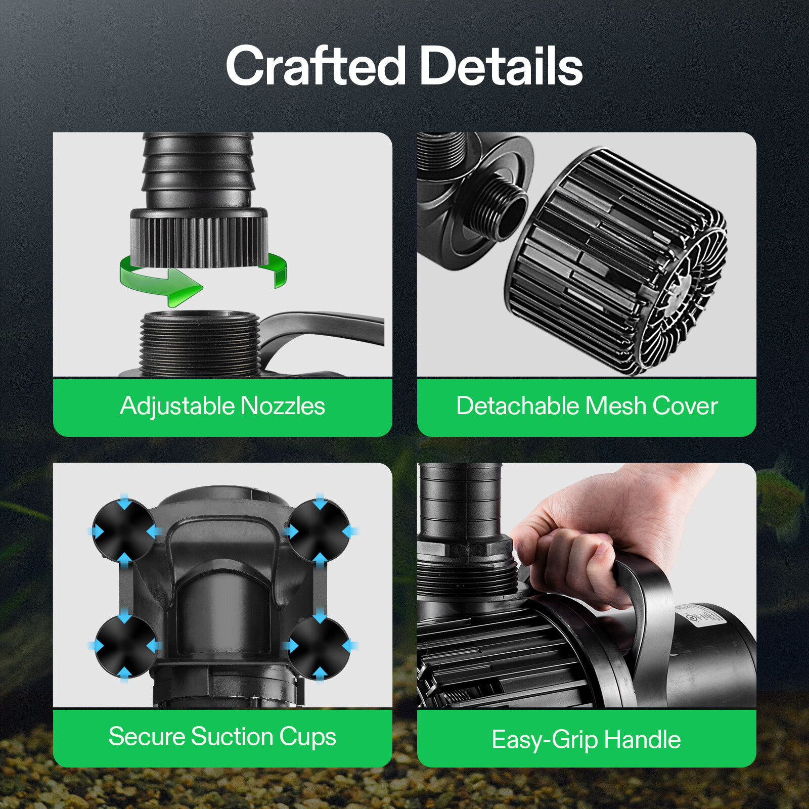 VIVOSUN 9000 GPH Submersible Water Pump,620W Pond Pump 26.5 FT,Ultra Quiet