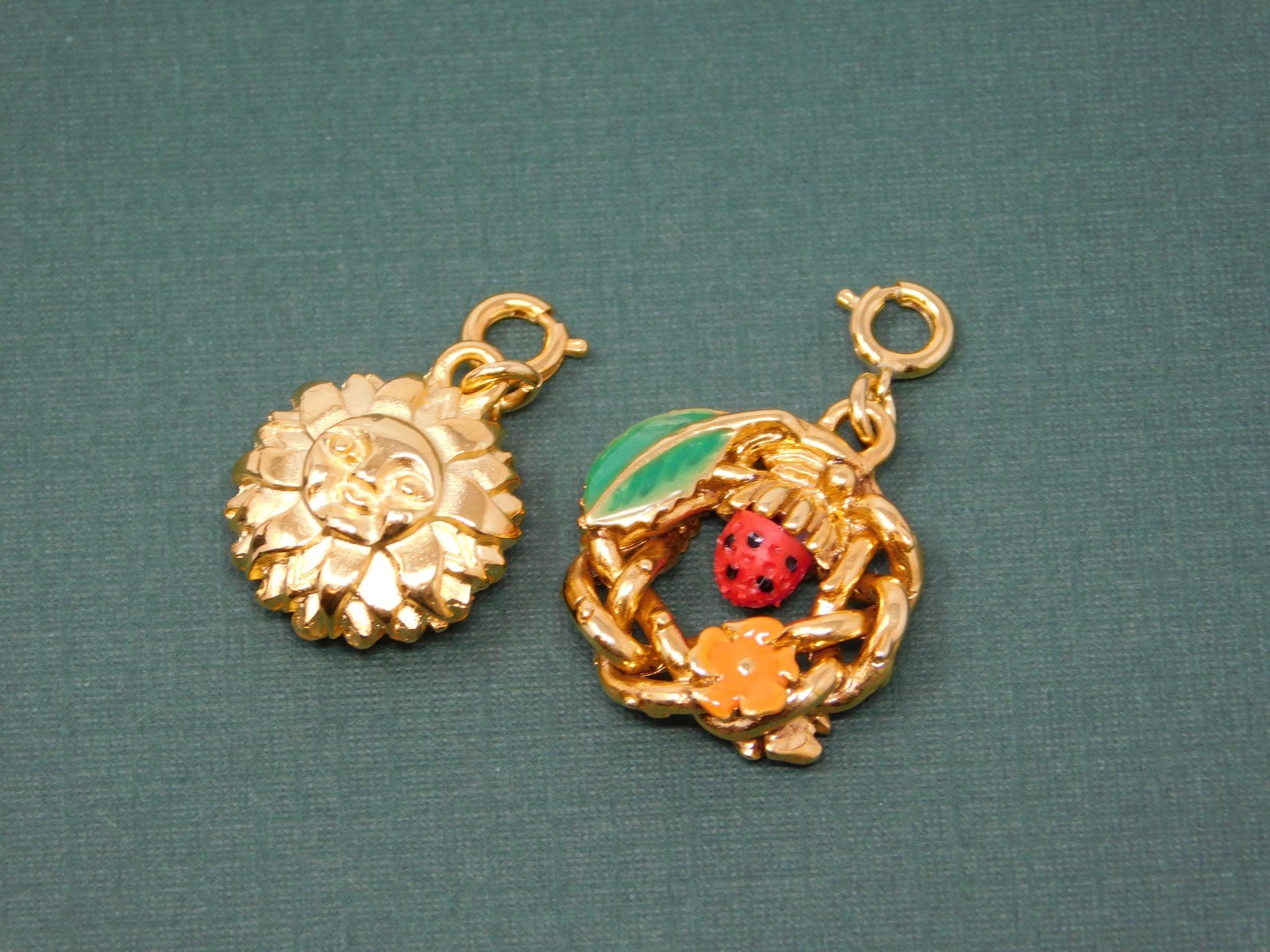 Vintage JOAN RIVERS Victorian Language of Flowers Charms Lot of 2 New in Box